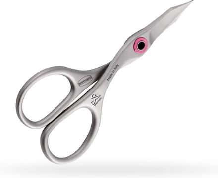 Premax Ring Lock Manicureschaartje gebogen - RVS - 9,5 cm - Roze