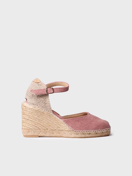 Espadrille met sleehak voor dames van linnen en katoen | PIPER-GY