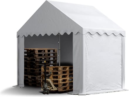 Opslagtent 3x2 m beschutting met PVC zeil 700 N waterdicht wit