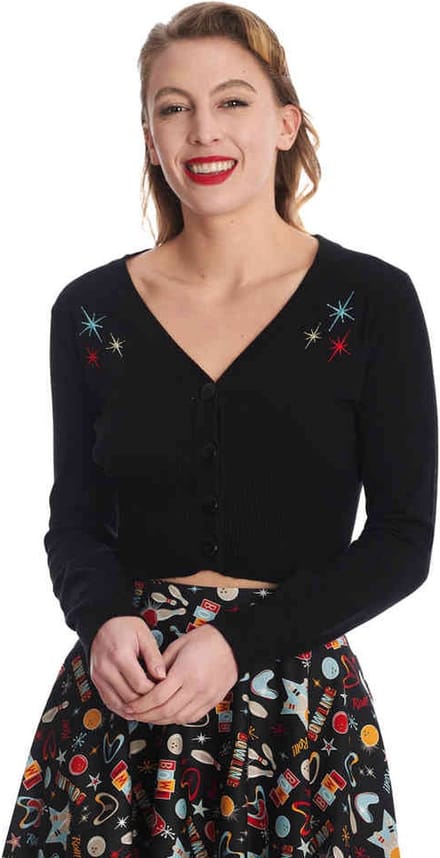 Banned - Let'S Go Bowling Cardigan - L - Zwart