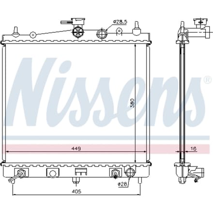 Radiator, motorkoeling NISSENS 68700A
