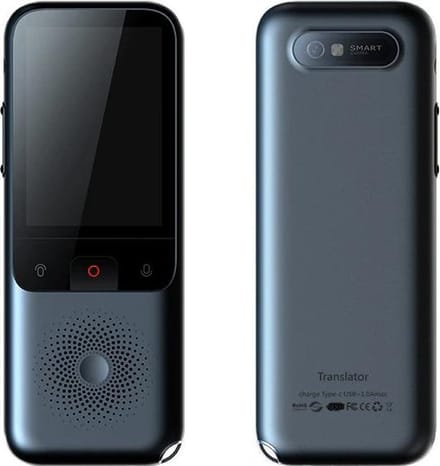 DrPhone Worldvoice2 Spraakvertaler – Online & Offline Vertaling – Cameravertaling – 2,4 Inch Touchscreen – Zwart/Grijs