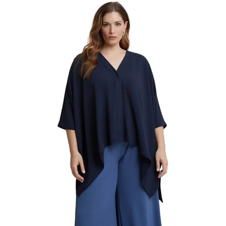 V-hals Blouse in Crêpe Dames Mat Fashion Essential