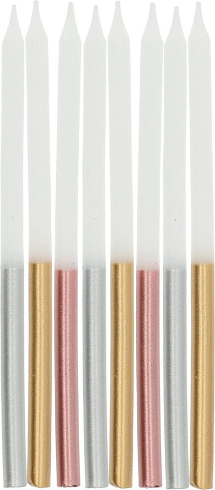 Folat - Kaarsjes glamour metallic 10 cm (24 stuks)