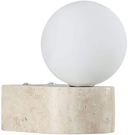 Kosilum - Oriane - Wandlamp - Beige et blanc - Steen en glas