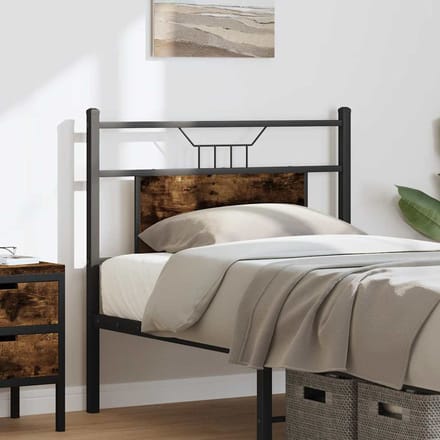 vidaXL - Vervangend - hoofdbord - 75 - cm - en - staal - gerookt - eikenkleurig
