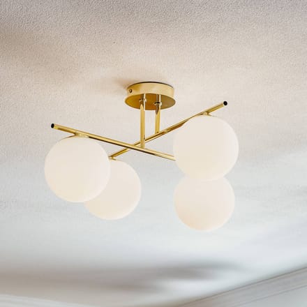 Domiluce Plafondlamp Aurora, goud, Ø 50 cm, 4-lamps, glas, E14