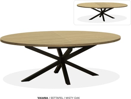 Maxfurn - Ovale uitschuiftafel 200/260 | Zeer krasvast | Kleur: Misty Oak