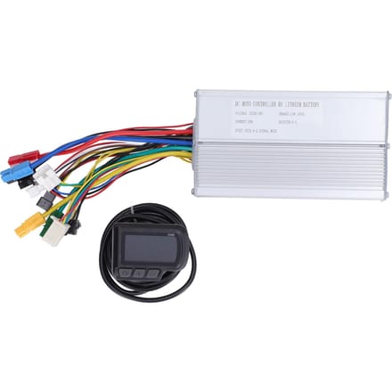 Elektrische Fiets Borstelloze Motor Controller 36V 48V LCD Display 30A 12 Buis Controller met Batterij Snelheid Display USB white
