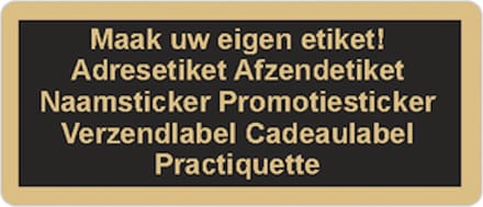 Adresetiket - zwart - gouden tekst - 250 stuks - 21x48mm - rechthoek - gepersonaliseerd - met eigen tekst
