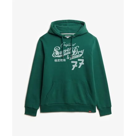 Superdry - Leather & Boot Co Script hoodie - Heren - Hoodies