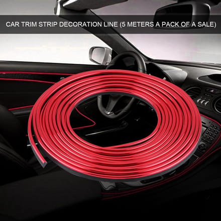 Auto Interieur Sierstrips Deur Dashboard Luchtrooster Stuurwiel Flexibele Decorlijn Blauw red