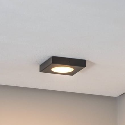 SIGMA Plafondlamp Hero, 12 x 12 cm, zwart, metaal, GX53