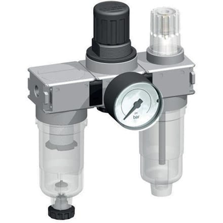 FRL 3-Delig G1/8'' 750l/min 0.2-6.0bar/3-87psi Semi-Auto 40 mm Manometer Polycarbonaat Multifix 0
