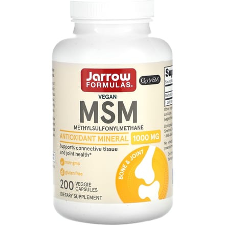 Jarrow Formulas MSM (Methyl-Sulfonyl-Methane Sulfur), 1000mg - 200 vcaps
