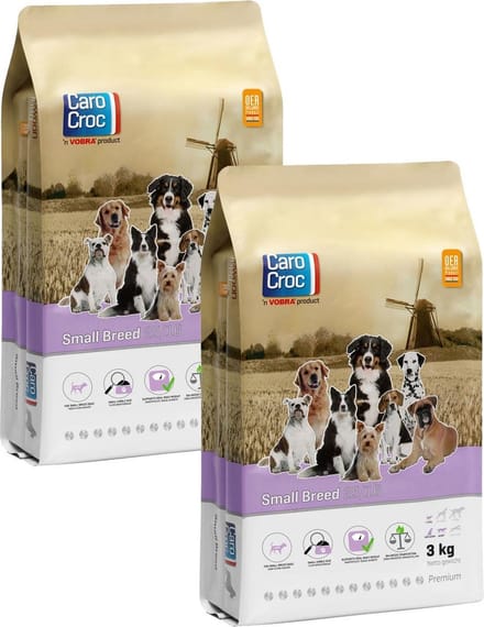 Carocroc Small Breed Vlees&Gevogelte&Rijst - Hondenvoer - 2 x 3 kg