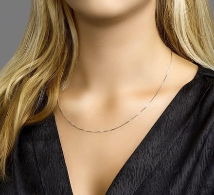 14K Witgoud Collier Venetiaans 0,8 mm 4100354