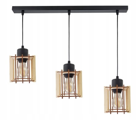 Hanglamp Loft Hout 3xE27 - Stijlvolle Verlichting