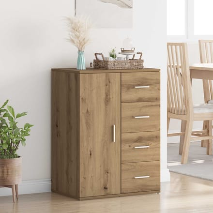 vidaXL Dressoir Artisan Eiken 59 x 39 x 80 cm Bewerkt hout