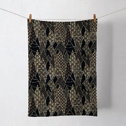 Ambiente Keukendoek Luxury Trees zwart