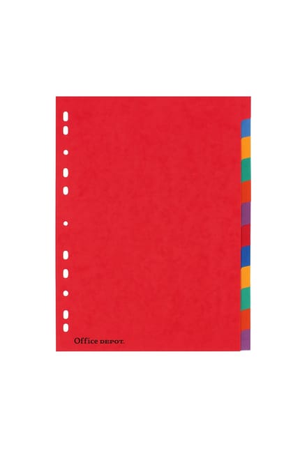 Office Depot Tabbladen karton 225 g/m² A4 Assorti 11 gaten