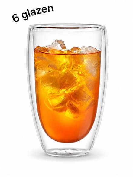 Proefer Dubbelwandige Glazen 450 ml - Set van 6 - Koffie- en Theeglazen