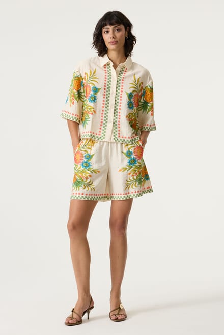 GARCIA Dames Print Shorts Wit