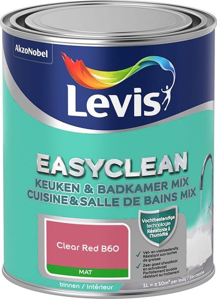Levis - Easyclean Keuken & Badkamer Mix - Clear Red B60 - Mengverf - 1 L