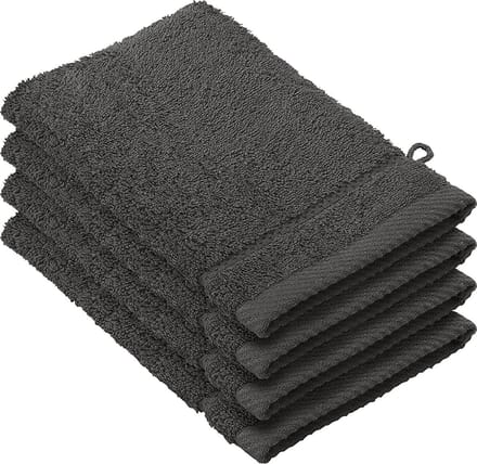 De Witte Lietaer Washandjes Stéphanie Ebony 15 x 21 cm - 4 stuks - Katoen