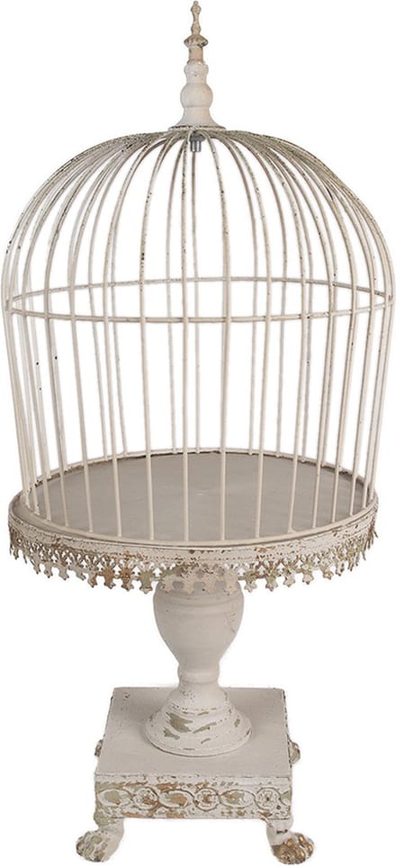 Clayre & Eef Vogelkooi Decoratie Ø 33x69 cm Beige IJzer