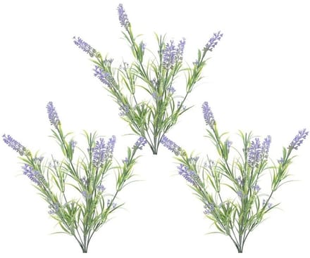 Lavendel kunstplant bundeltje - 3x - bosje - paars - 44 cm -