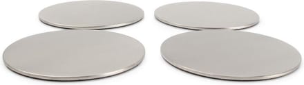 Glasonderzetter zilver Cheers - Metaal - Zilver - 4 Stuks