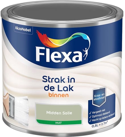 Flexa - Strak In De Lak Binnenlak Mat - Midden Salie - Mengverf - 500 Ml