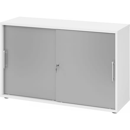 BETA 1752S | Schuifdeurkast | 2 OH - Rail handvat (kunststof) Wit/Zilver