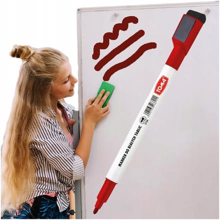 Toma Rode Whiteboard Marker met Magneet & Gum - School & Kantoor