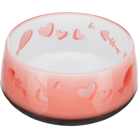 Kattenbakjes met hartvismotief, kunststof / ring caout Trixie