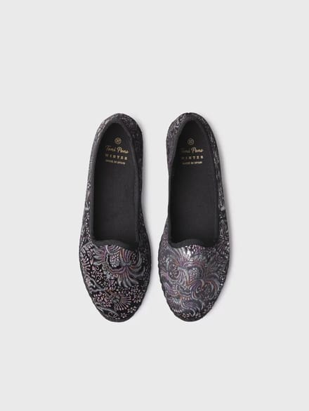 Dames ballerina's van fluweeljacquard | CATIA