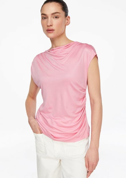 Vloeiende drapering top in jersey dames COMMA