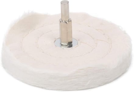 Polijstschijf - Metaal polijsten - Sieraden afwerken - Katoenen spiegeloppervlak - 100mm - Wit