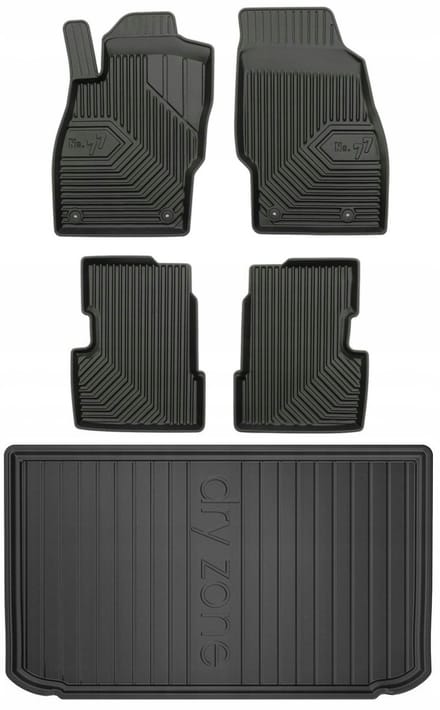 FROGUM PROLINE – Rubber vloermatten & kofferbakmat set – Perfecte pasvorm – Geurloos TPE – Opel Corsa E 2014-2019
