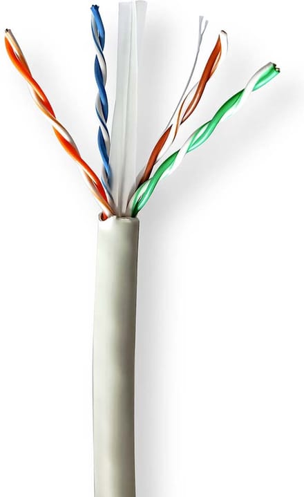 Nedis Netwerk Kabel Rol - CAT6 - Solid - U/UTP - Koper - 100.0 m - Binnenshuis - Rond - LSZH - Grijs - Trekdoos
