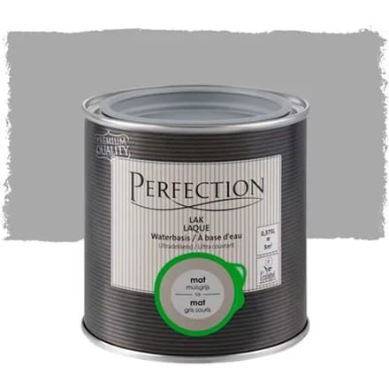 Perfection Houtlak Lak - Mat - Muisgrijs - 375ml