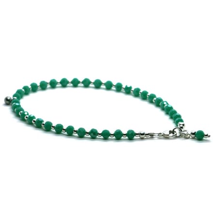 Heaven Eleven - dames - Enkelbandjes - zilver - 925 - Groen - 4mm - 25cm