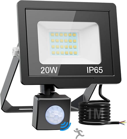 LED Buiten Schijnwerper met Bewegingsmelder 20W IP65 Koud Wit Licht