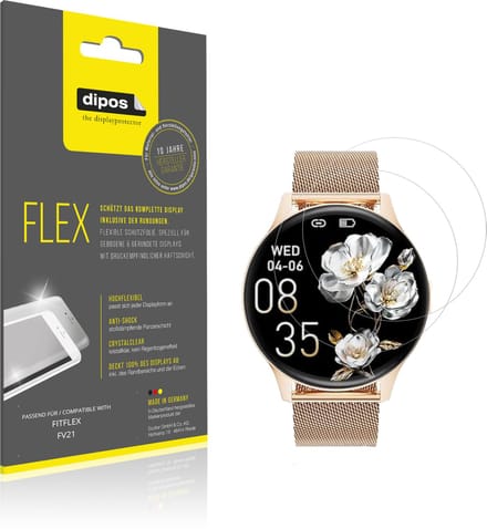 dipos – 2x Beschermfolie geschikt voor FITFLEX FV21 | 3D Full Cover Screenprotector | 100% Passend