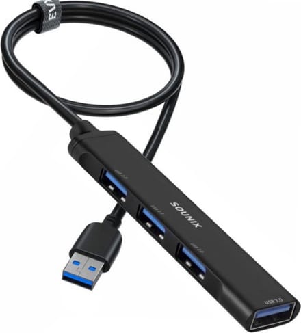 Sounix USB C Hub - USB Splitter - USB Hub - 4 Poort - USB 3.0 - Zwart-UAH43000