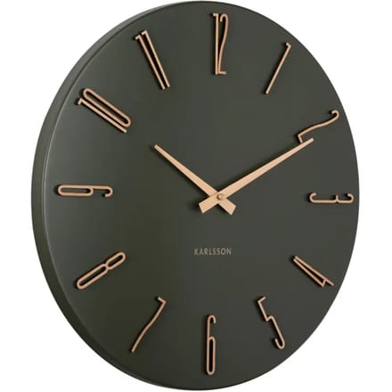Karlsson Wandklok Esmerado - Groen - 40x40x40cm - Wandklok Modern