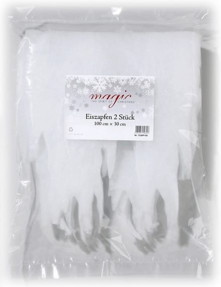 Winterdecoratie sneeuwrand - 2x - wit - polyester - 100 x 30 cm - ijspegel versiering