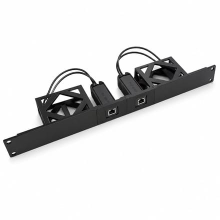 19 inch 1U rackmount geschikt voor 2 Philips Hue Bridge V2 - Dubbele bridge houder met ruimte voor PoE-splitter - Zwart