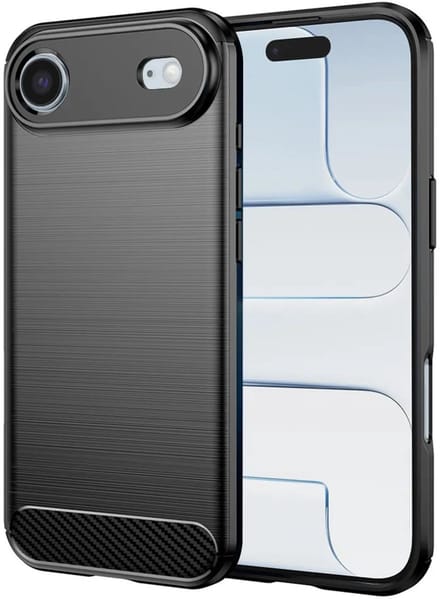 Hoesje geschikt voor Apple iPhone Air - Techsuit Carbon Silicone Back Cover - Zwart
